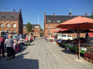 Market on the square in Roskilde