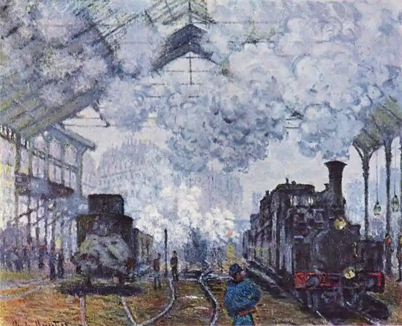 Painting by Claude Monet: Gare Saint-Lazare
