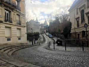 Beautiful street in Montmartre, Paris