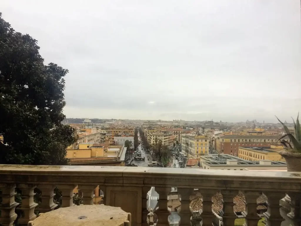 View on the city of Rome from the balcony