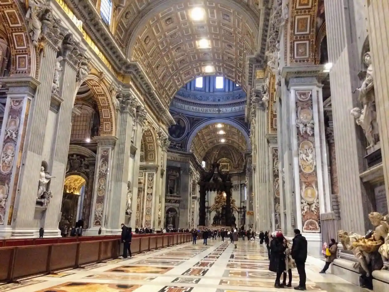 Interior of St Peters basilica in Rome
