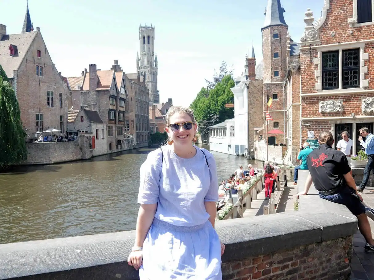 Tea in front of canal in Bruges