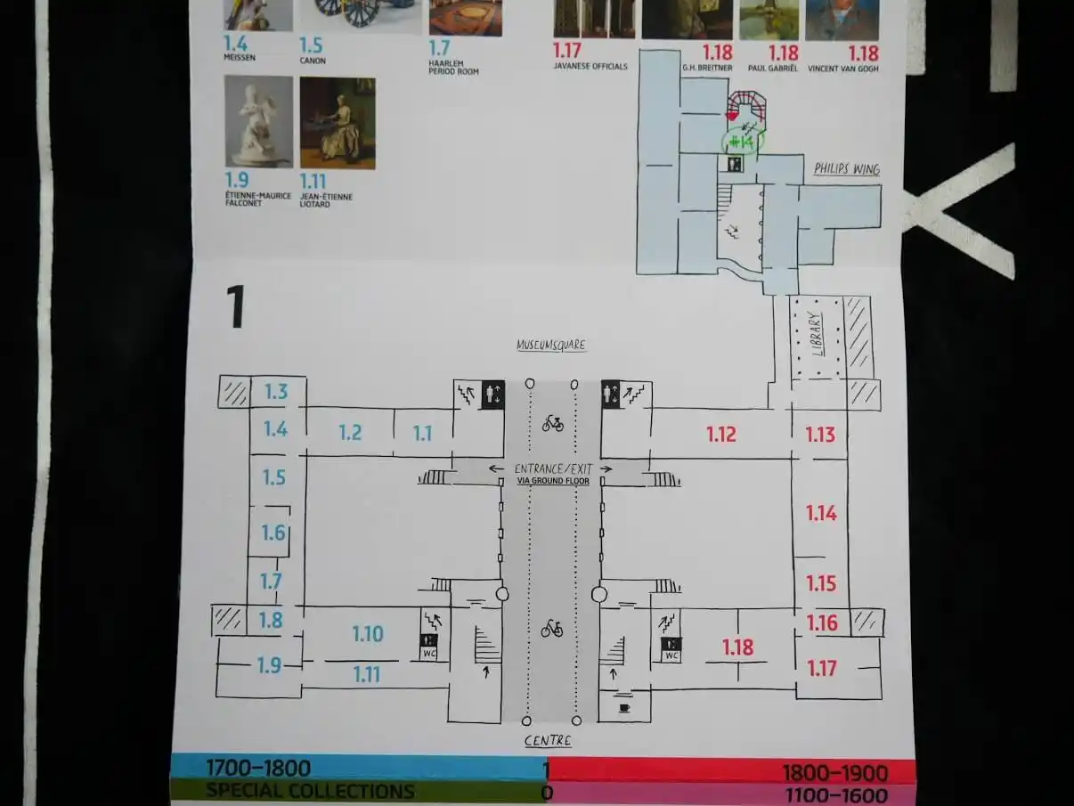 Plan of floor 1 of Rijksmuseum