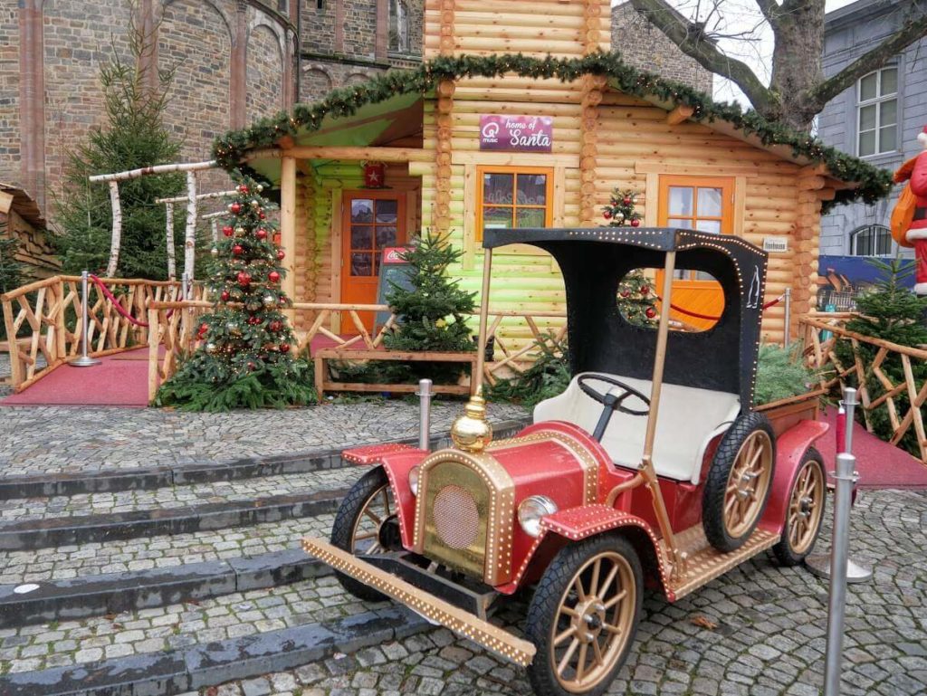 Santa's car on a Christmas market in the Netherlands