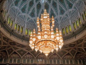 Chandelier within Sultan Qaboos Grand Mosque, Muscat