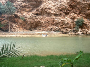 Boat in route towards Wadi Shab
