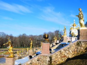 View on the Peterhof Palace staircase
