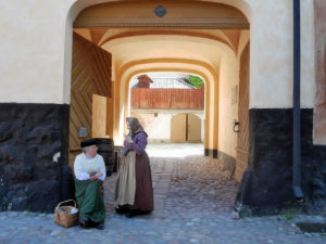 Authentic old costumes in Skansen in Stockholm