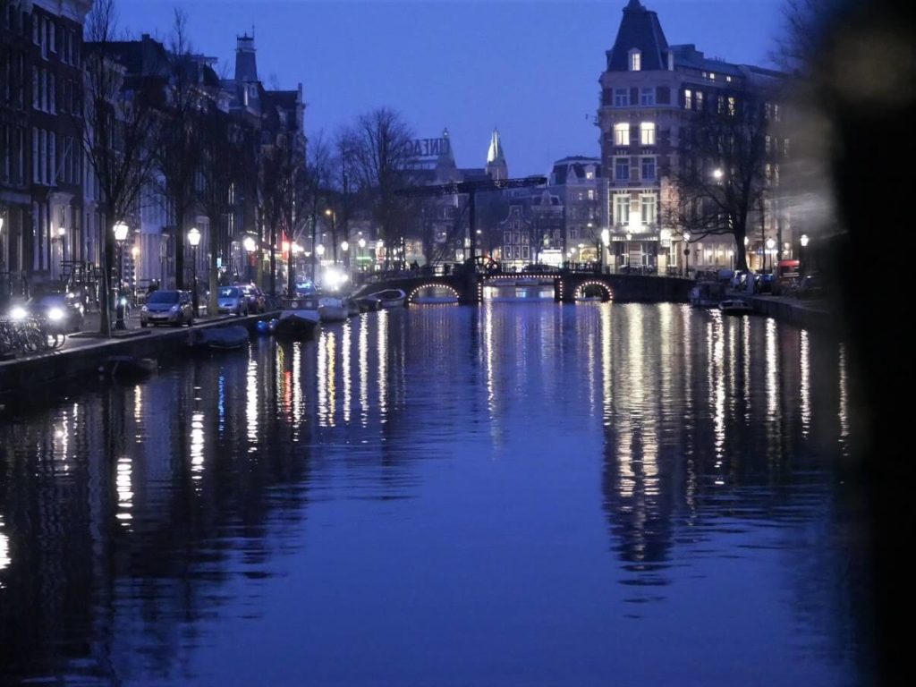 Amsterdam canals & bridges in the night