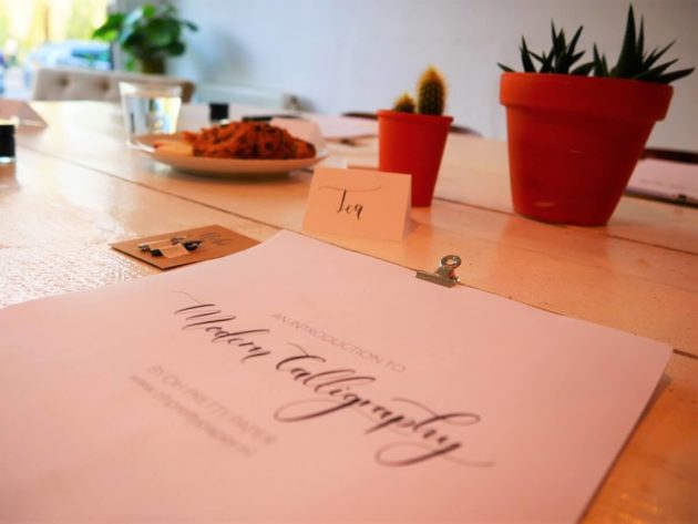Calligraphy workshop in Amsterdam - introduction papers
