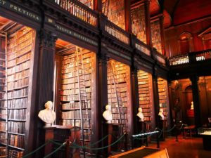 Busts in Trinity college library in Dublin