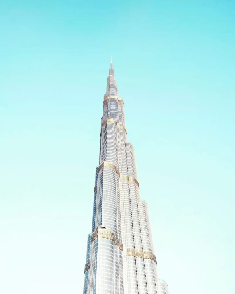 Top floors of the Burj Khalifa building in Dubai