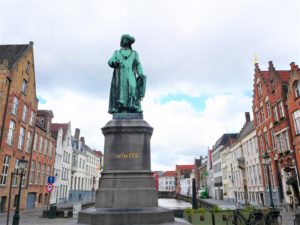 Jan van Eyck statue in Bruges