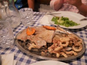 Fish plate in Spazio Restaurant in Rovinj