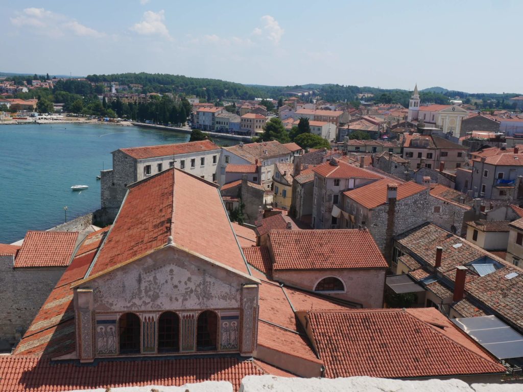 View on Porec from the tower of Eufrazijana basilica