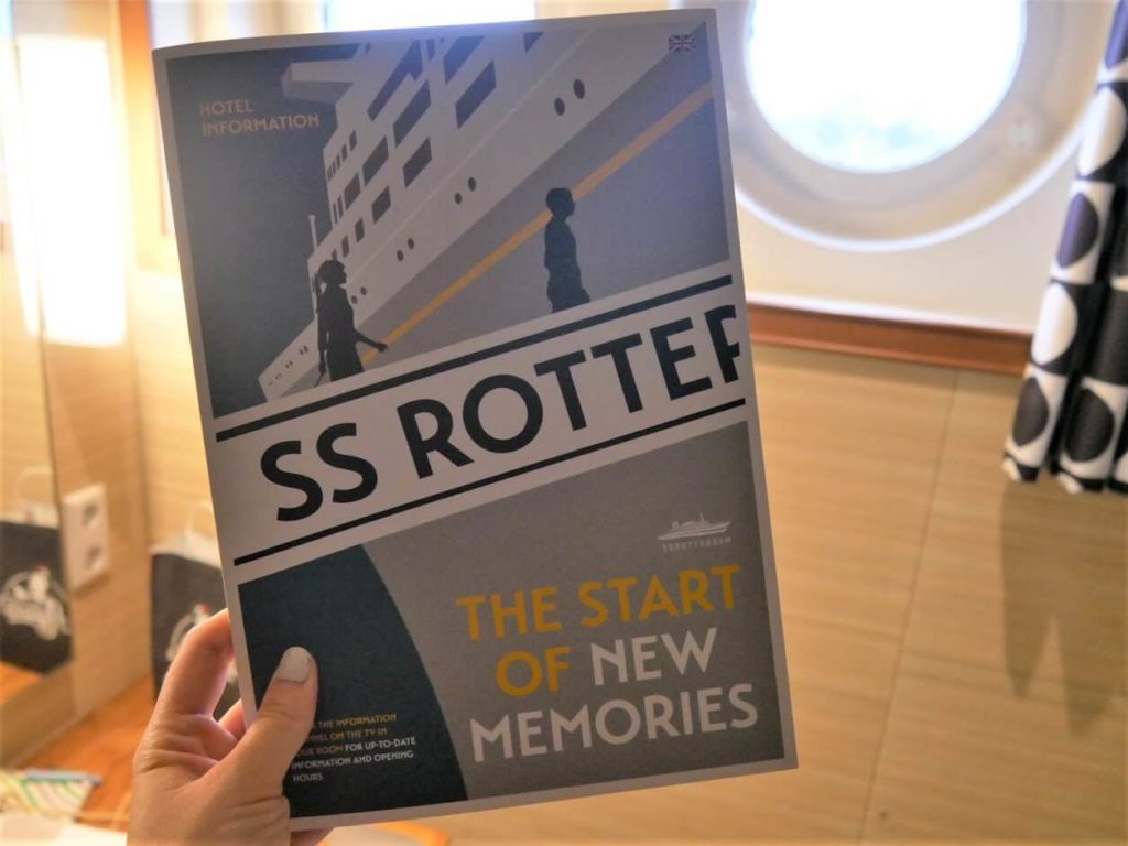 Tea holding the SS Rotterdam magazine