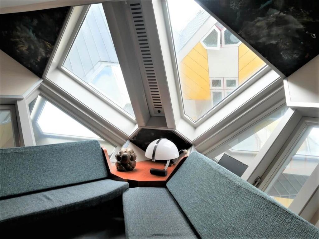 Interior of one of the cube houses in Rotterdam