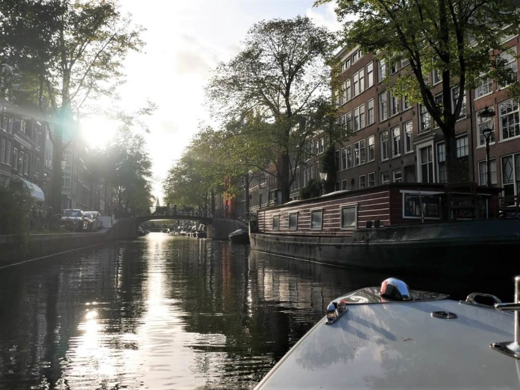 Romantic canal cruise in Amsterdam