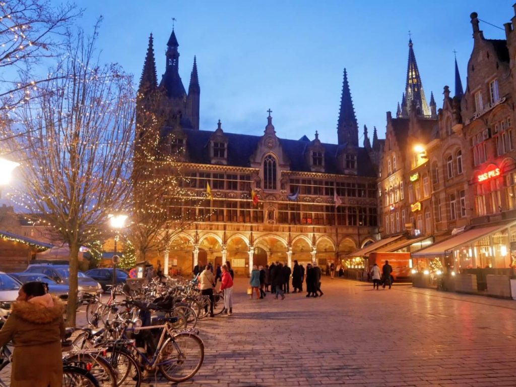 Ypres main square during the night