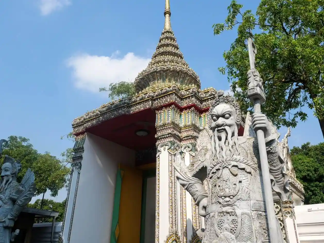 Chinese guardian statues at Wat Pho in Bangkok
