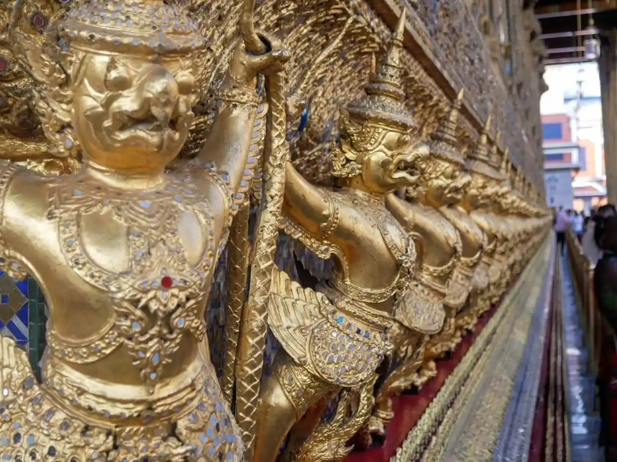 Decorations within Buddhist temple in Bangkok