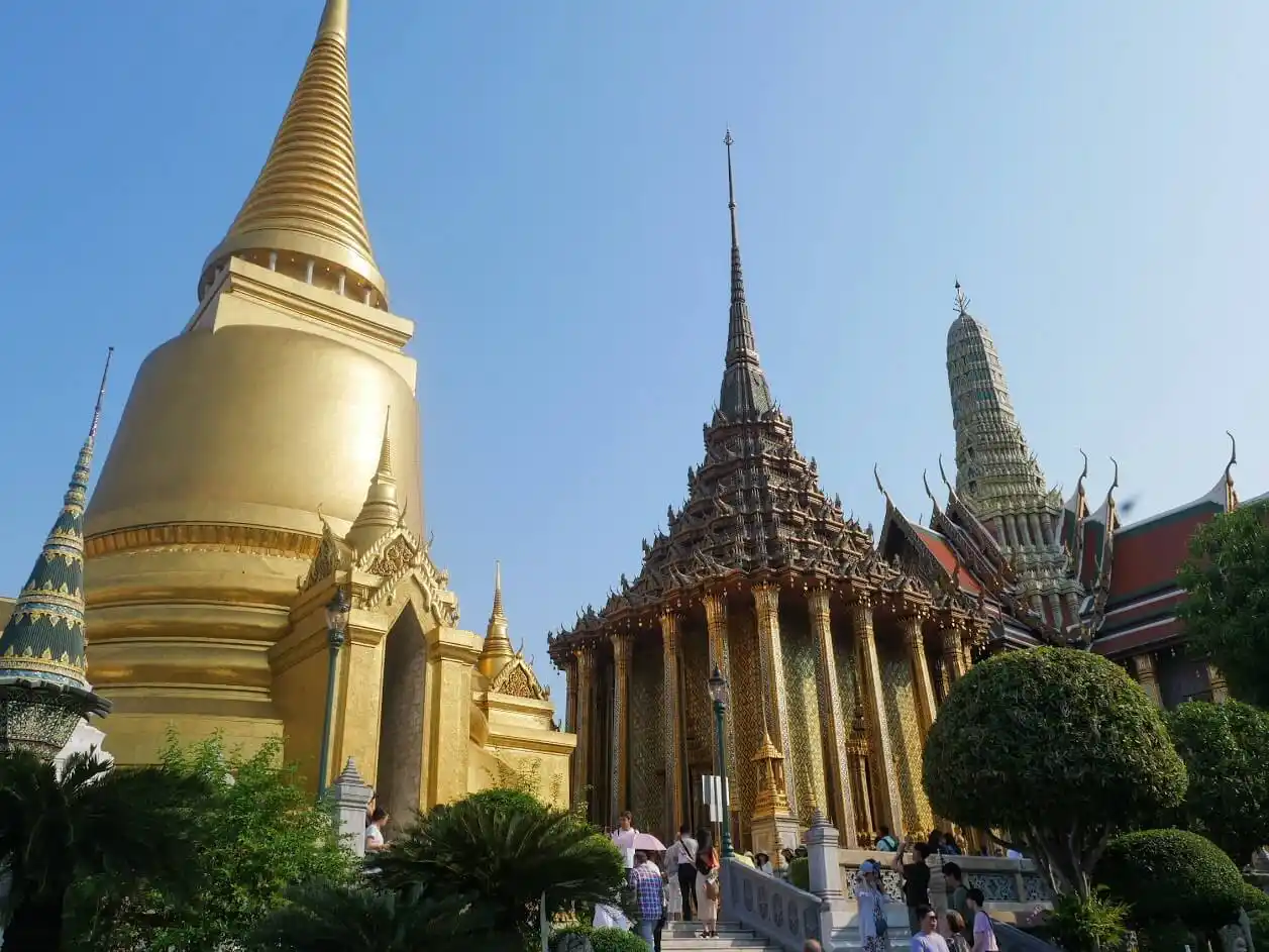 Pavilions and temples at the Grand palace in Bangkok