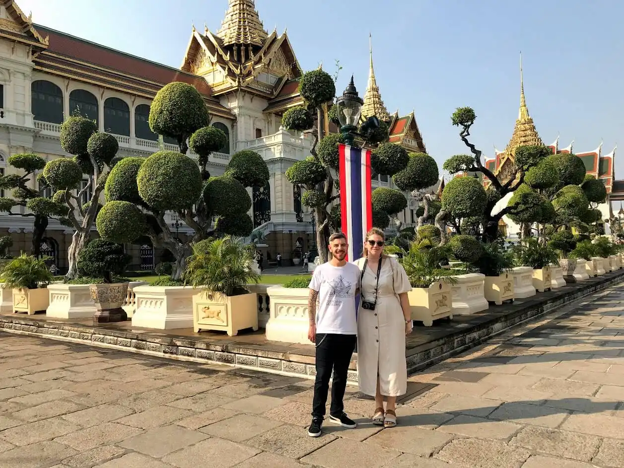 Tea and Marijan in front of the Grand Palace in Bangkok