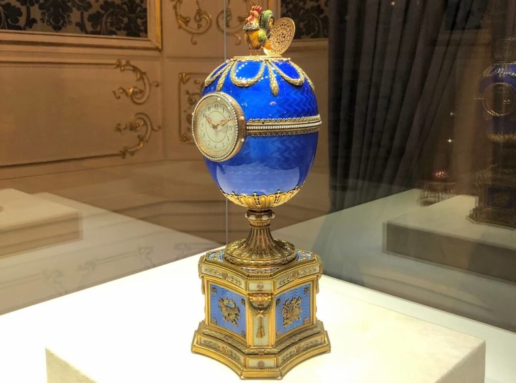 Large blue egg at Faberge museum