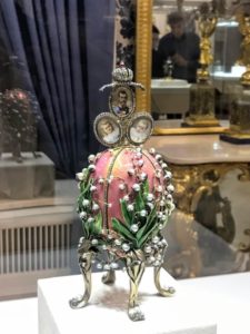 Pink faberge egg from museum in saint Petersburg
