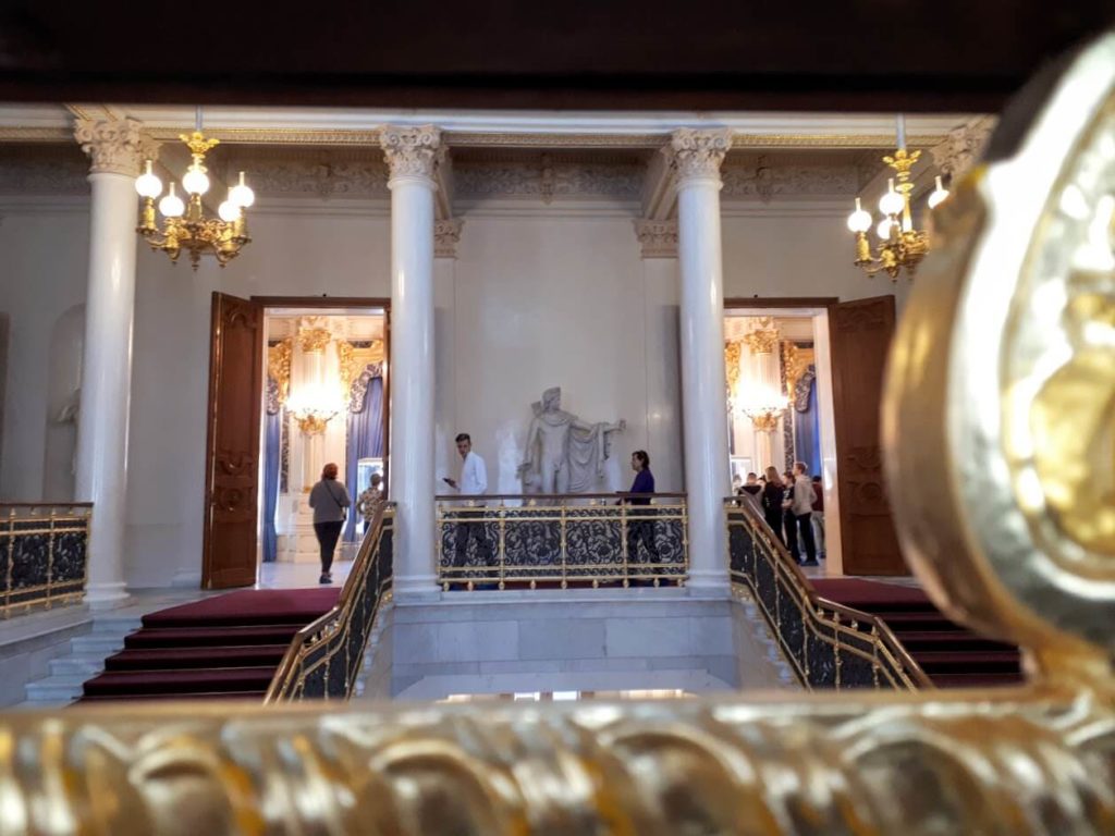 staircase at the faberge museum in saint petersburg