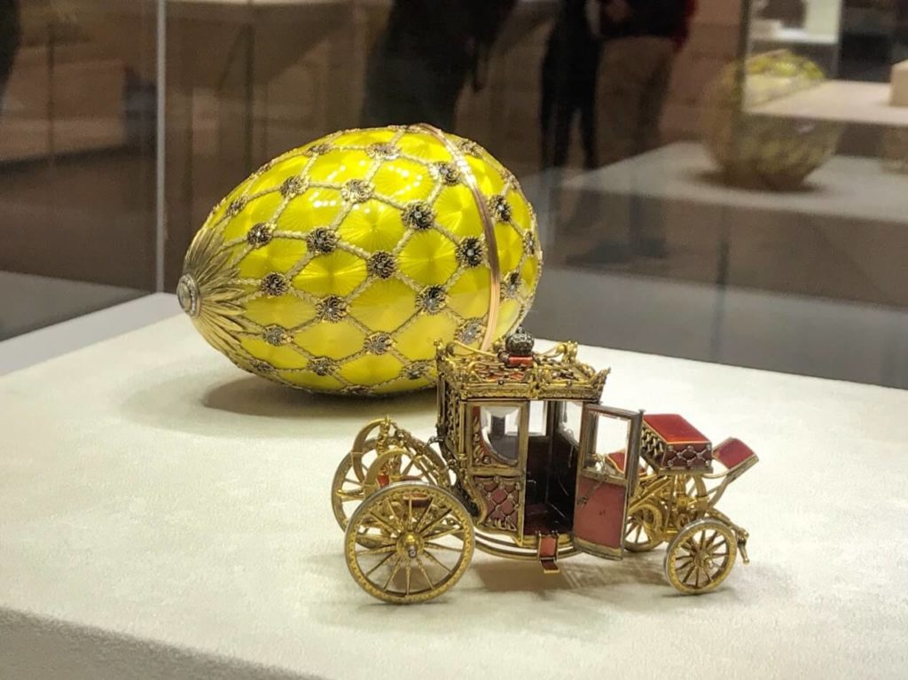 Yellow Faberge egg in Saint Petersburg