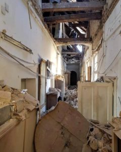 damaged interior of museum of arts and crafts zagreb