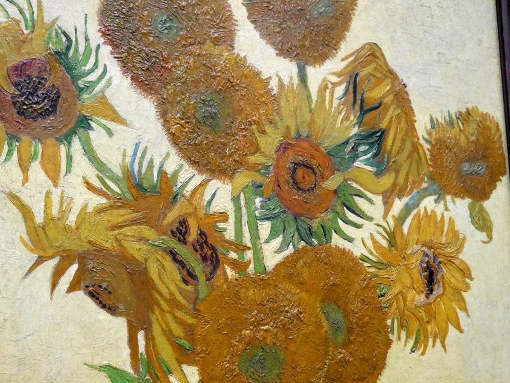 Detail of flowers from van Gogh Sunflowers