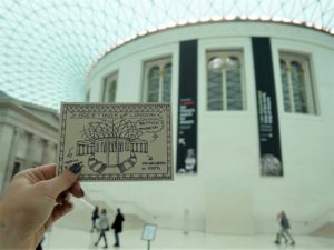 Colouring postcard British museum