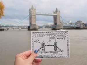 Colouring postcards The Tower of London