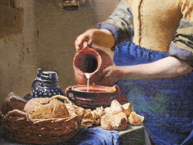 Detail on Vermeer's Milkmaid