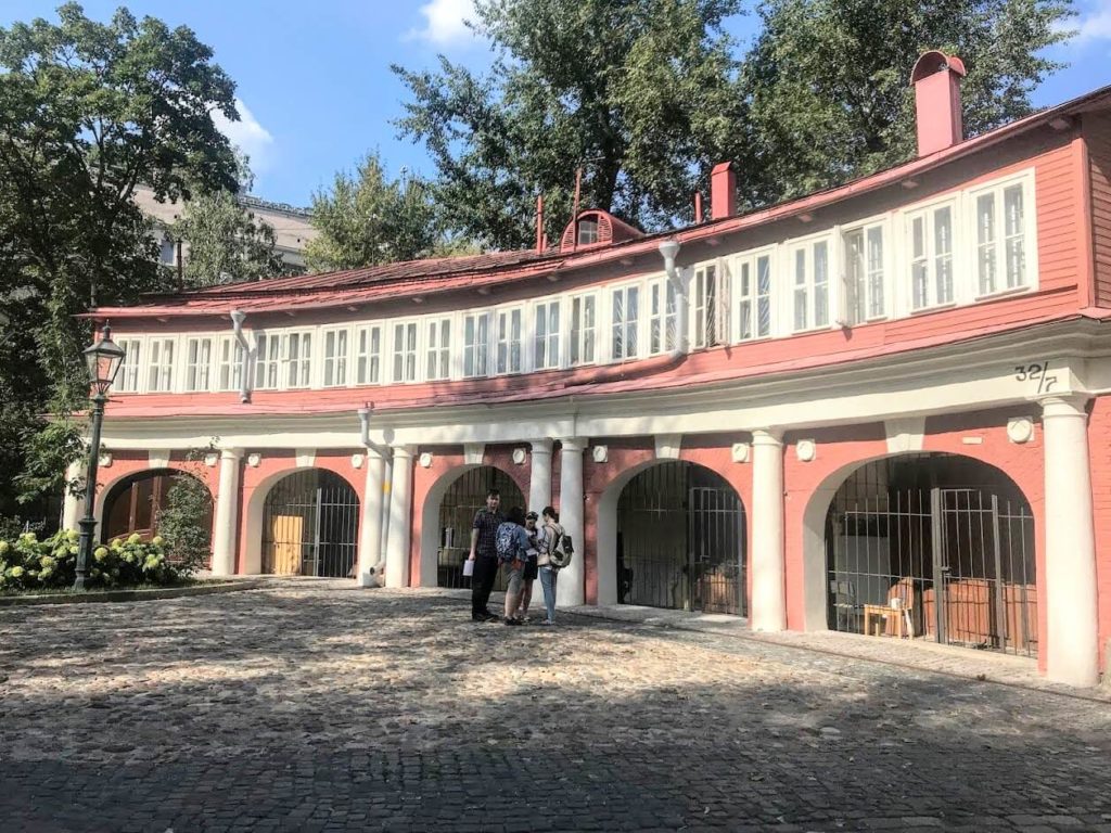 Pavement in yard of Polivanov School