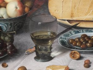 Glass and a knife on Dutch still life painting from the Rijksmuseum