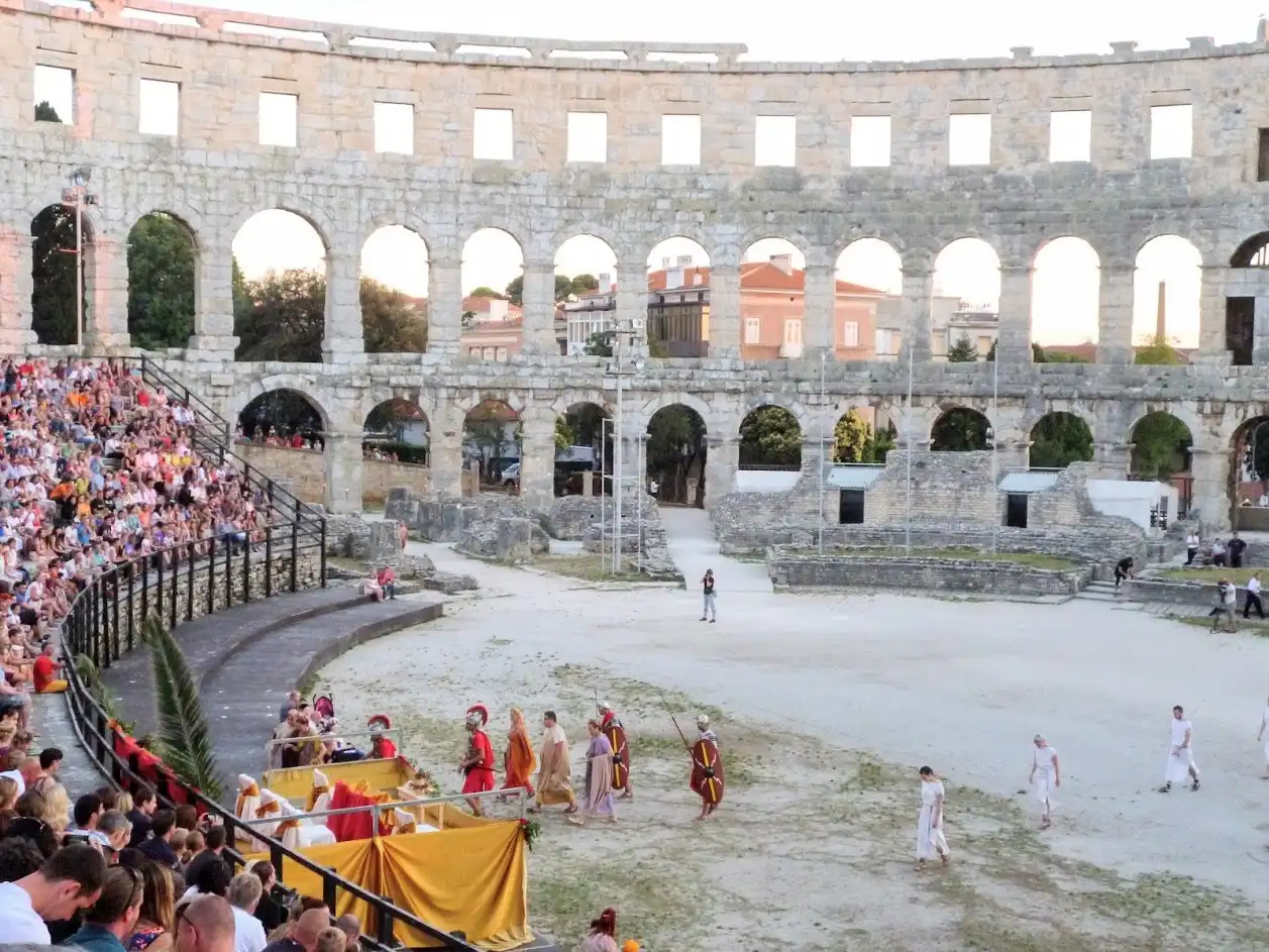 Gladiator games in Pula Arena in istria