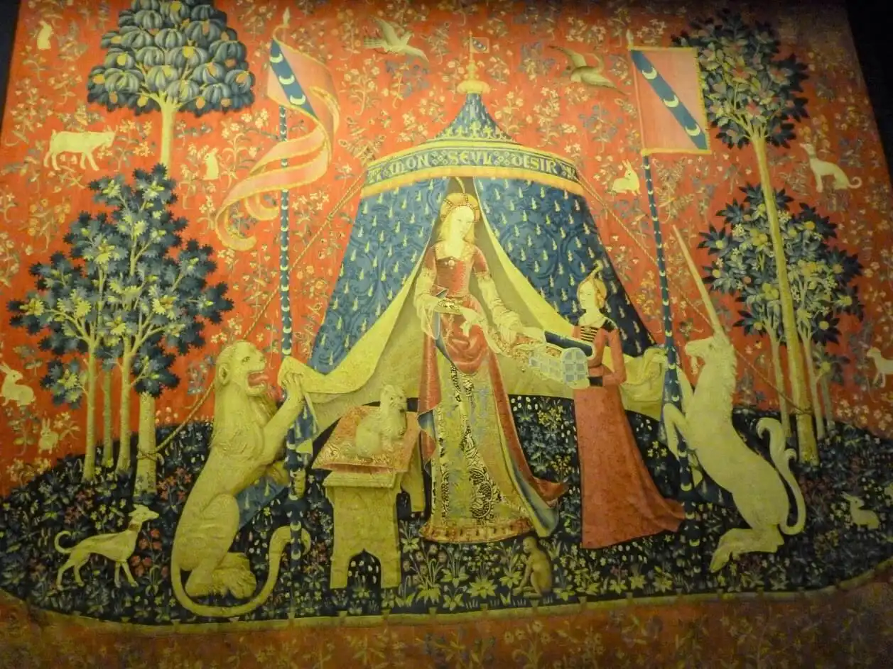 The Lady with a Unicorn tapestry at the Cluny Museum in Paris