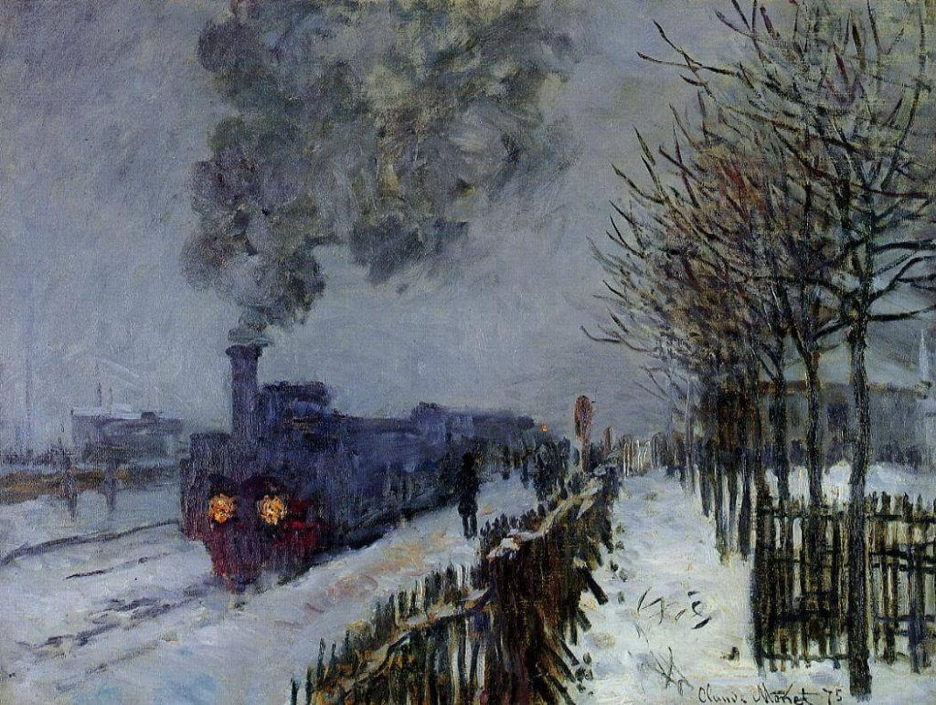 Claude Monet Train in the snow, image source Wikipedia