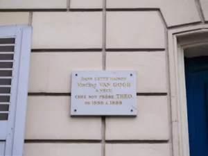Sign at the House in Paris where Vincent and Theo van Gogh lived together