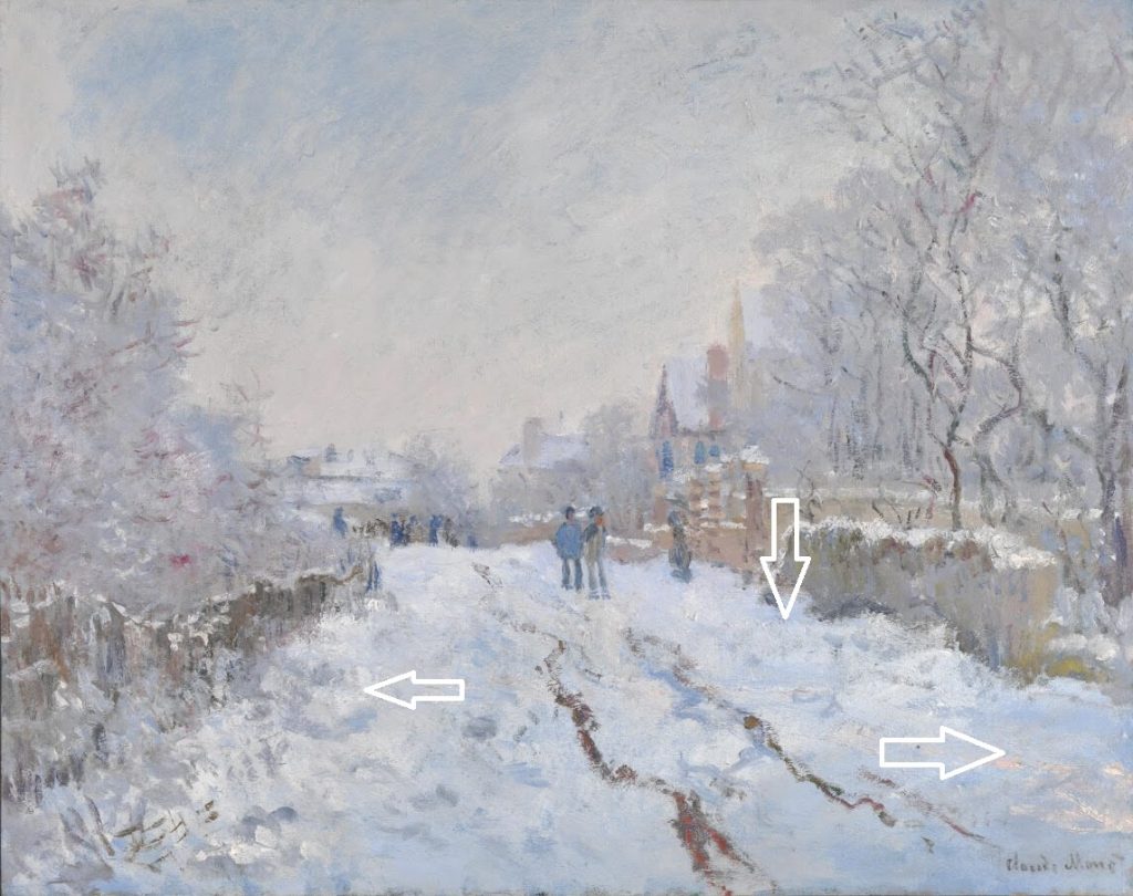 Claude Monet, Snow at Argenteuil, snow details
