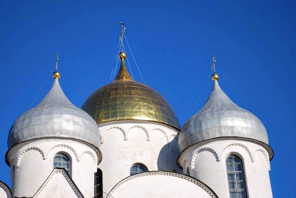 Dome of St Sophia with a dove on the cross