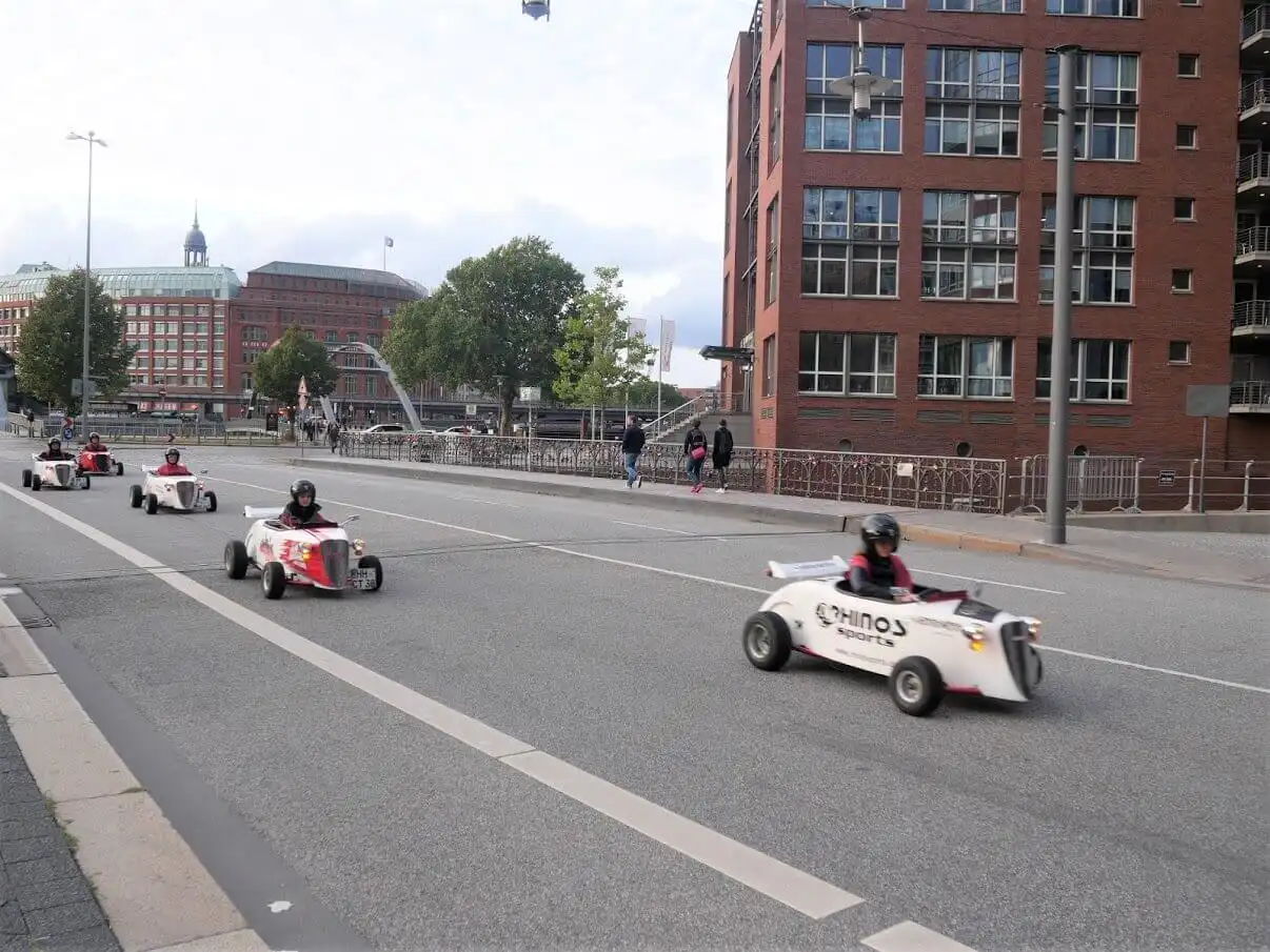 Small cars on streets of Hamburg