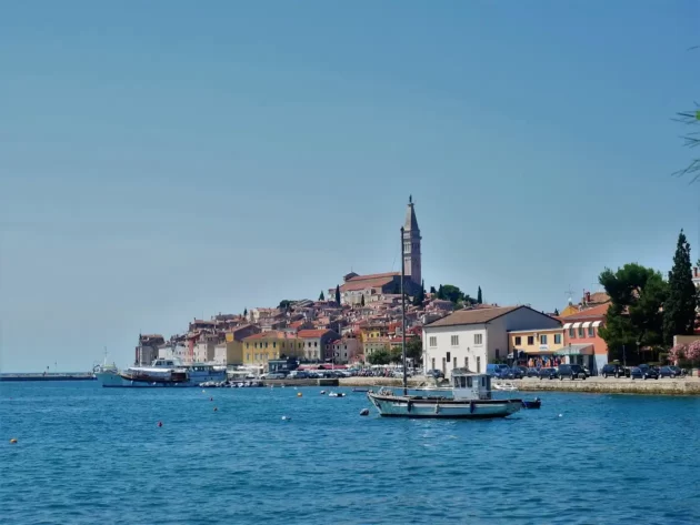 View from the sea to Rovinj in Istria