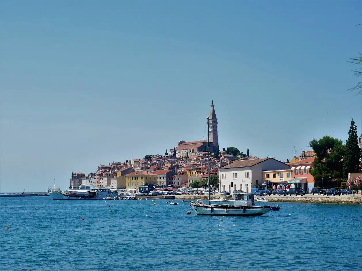 View from the sea to Rovinj in Istria