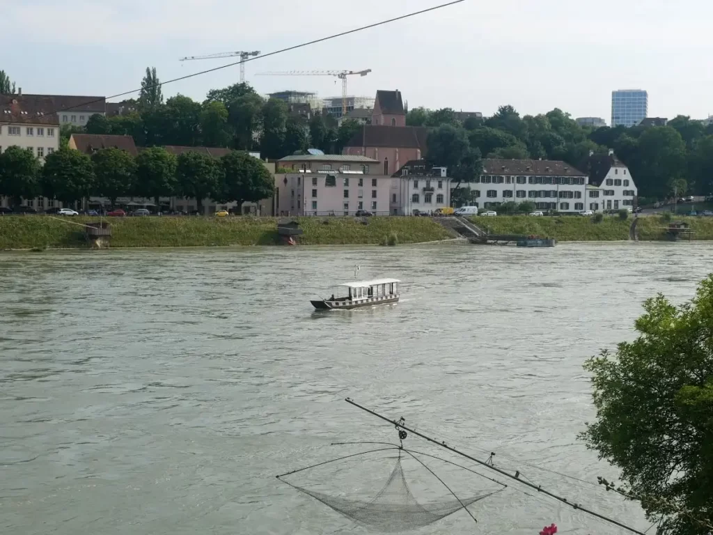 Basel ferry across the Rhine river