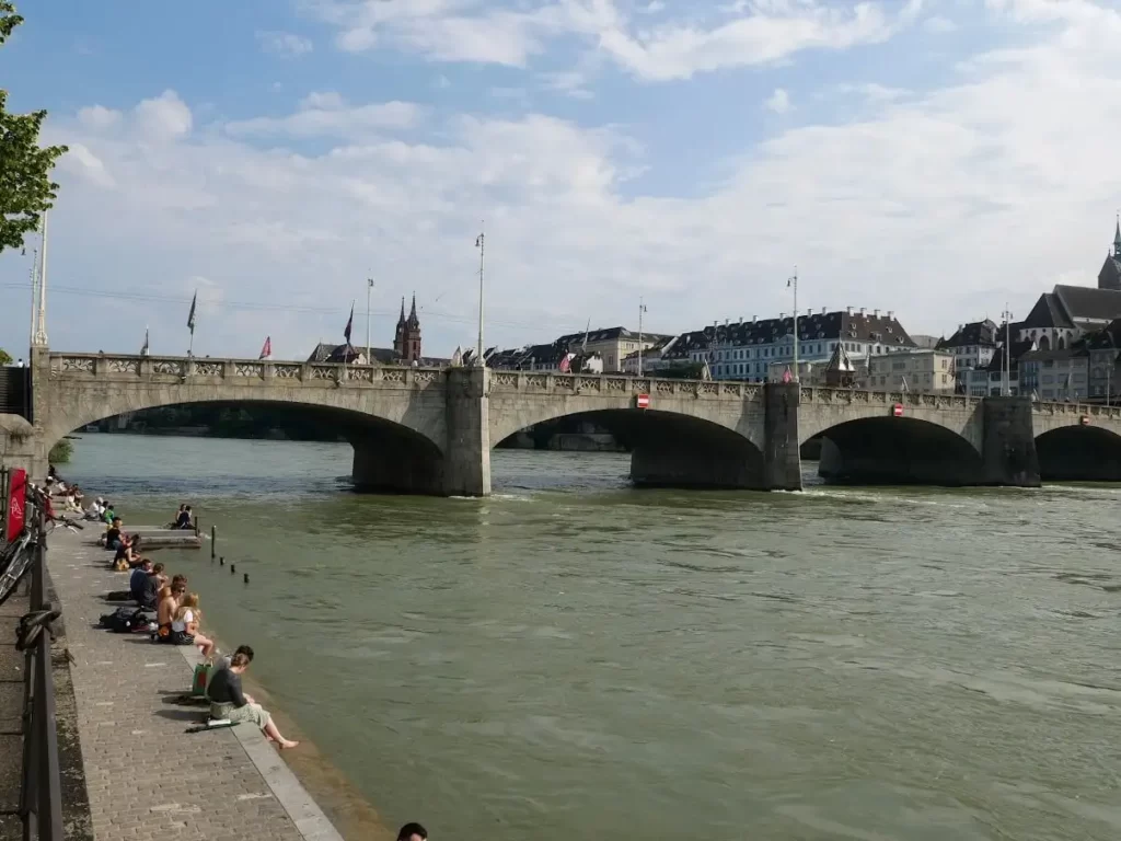 River Rhine in Basel Switzerland
