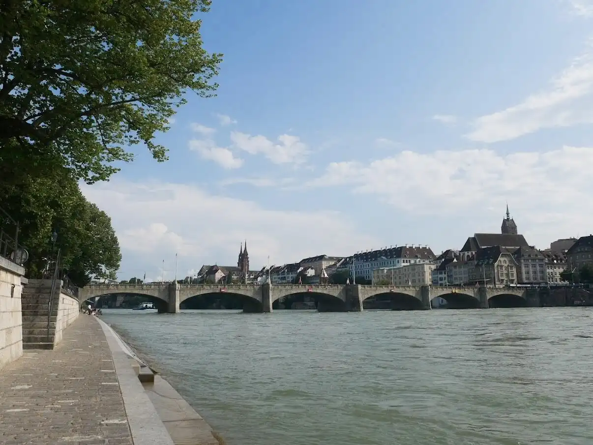 View on the old town Basel from the Rhine River